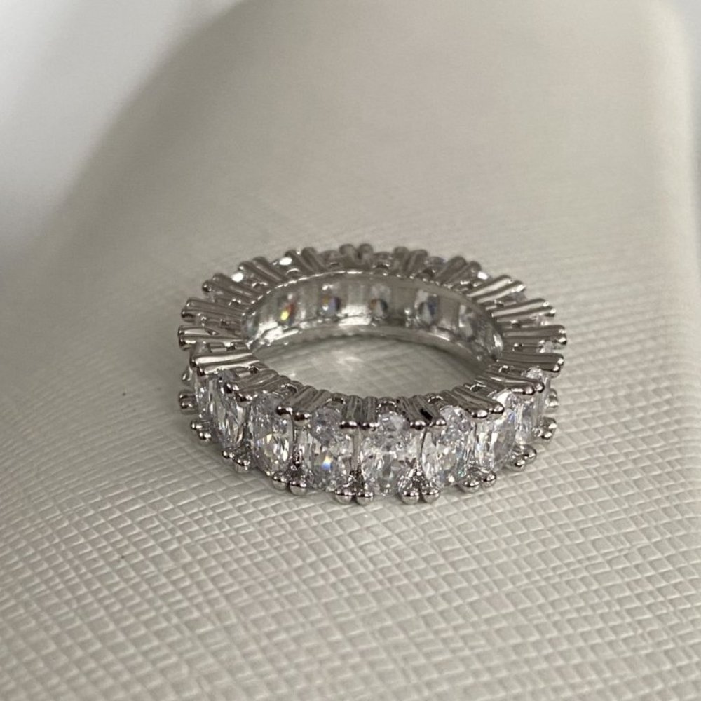 NEW! oval band 925S AAA CZ - Picture 2 of 3